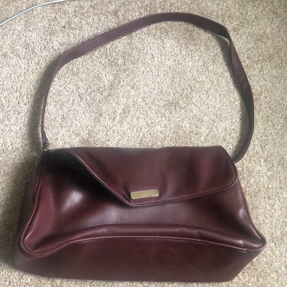 Burgundy Leather Satchel Purse (Liz Claiborne)